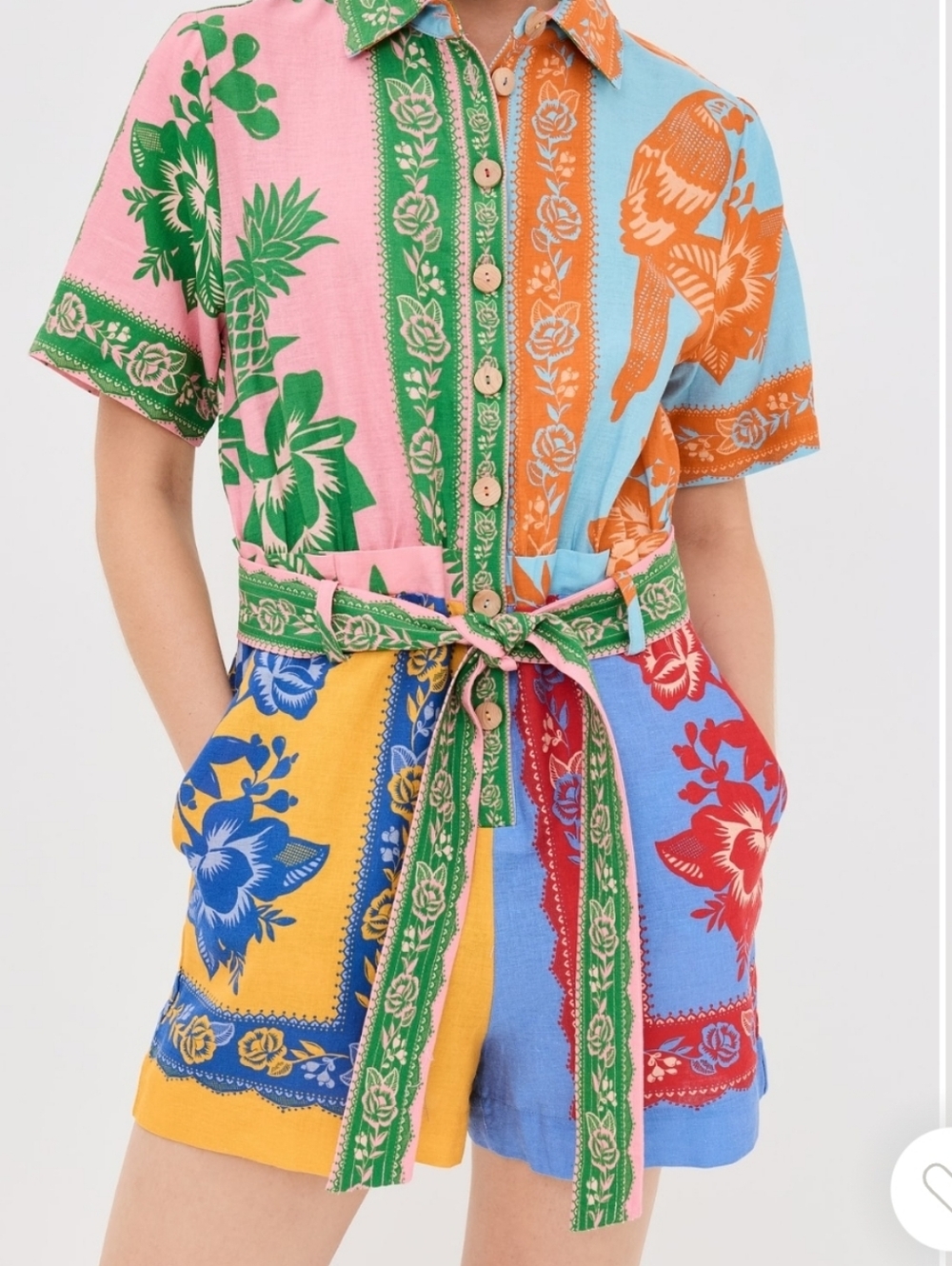 Farm rio lace Garden Mix scarves Romper